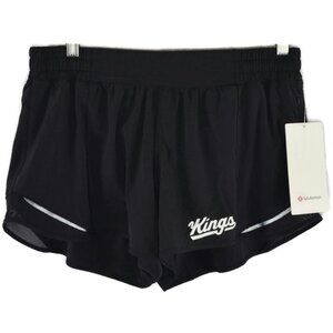 lululemon Hotty Hot Low-Rise Short II *Long 4" Size 12 in Black NBA Kings NWT!